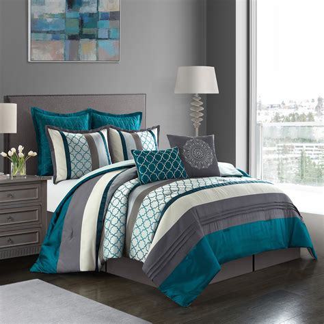 Stuffed with a polyester fill for hypoallergenic warmth. . 8 piece comforter set